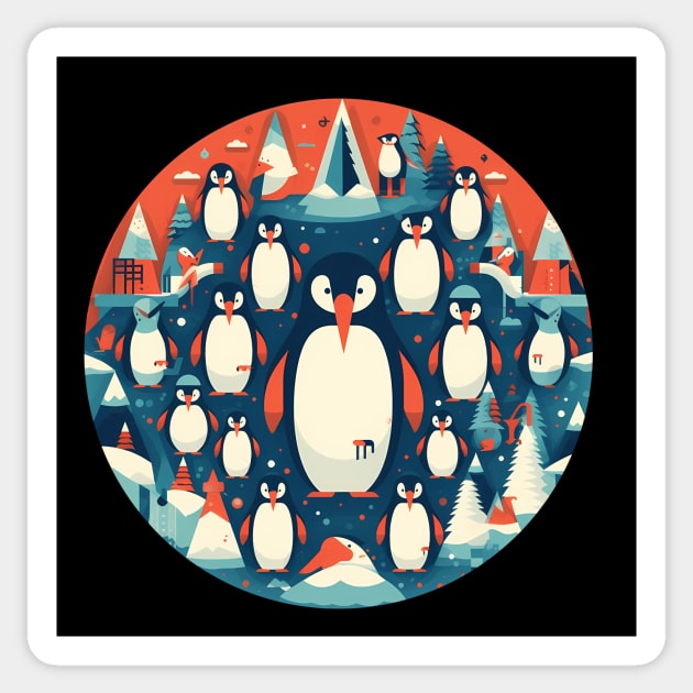 Penguin in Ornmament, Love Penguins Sticker by logiamerch